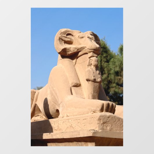 Sphinx mit Rammkopf im Tempel von Karnak - Ägypten Fensteraufkleber (Blatt)