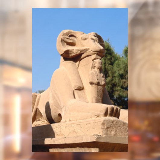 Sphinx mit Rammkopf im Tempel von Karnak - Ägypten Fensteraufkleber (Blatt 2)