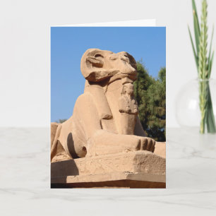 Sphinx mit Rammkopf im Tempel von Karnak - Ägypten Karte