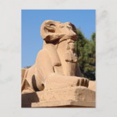 Sphinx mit Rammkopf im Tempel von Karnak - Ägypten Postkarte (Vorderseite)