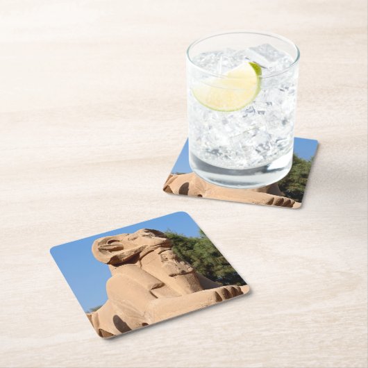 Sphinx mit Rammkopf im Tempel von Karnak - Ägypten Rechteckiger Pappuntersetzer (Vor Ort)