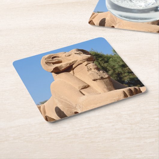 Sphinx mit Rammkopf im Tempel von Karnak - Ägypten Rechteckiger Pappuntersetzer (angewinkelt)