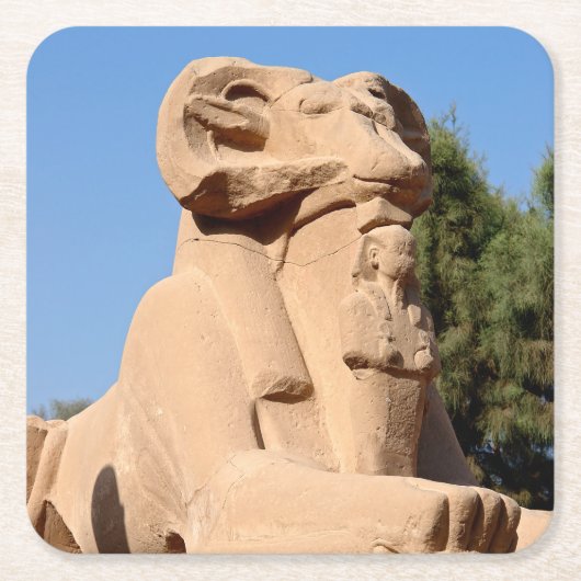Sphinx mit Rammkopf im Tempel von Karnak - Ägypten Rechteckiger Pappuntersetzer (Vorderseite)