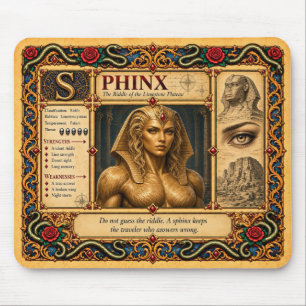 Sphinx, mittelalterliche Bestiarien-Kunst Mousepad
