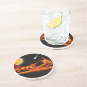 Sphinx & Moon über Ägypten Gizeh Pyramids Kunstgif Getränkeuntersetzer (Seite)