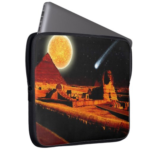 Sphinx & Moon über Ägypten Gizeh Pyramids Kunstgif Laptopschutzhülle (Vorne Rechts)