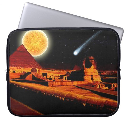 Sphinx & Moon über Ägypten Gizeh Pyramids Kunstgif Laptopschutzhülle (Vorderseite)