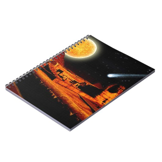 Sphinx & Moon über Ägypten Gizeh Pyramids Kunstgif Notizblock (Linke Seite)