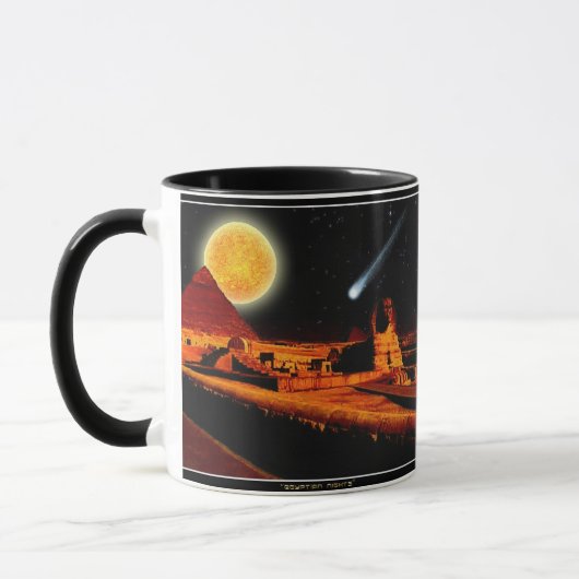 Sphinx & Moon über Ägypten Gizeh Pyramids Kunstgif Tasse (Links)