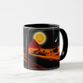 Sphinx & Moon über Ägypten Gizeh Pyramids Kunstgif Tasse (VorderseiteRechts)