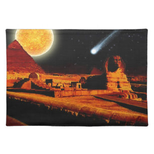 Sphinx & Moon über Ägypten Gizeh Pyramids Kunstgif Tischset