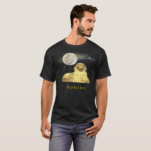 Sphinx nachts T-Shirt (Vorne ganz)