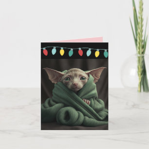 SPHINX NIEDLICHE HAIRLESS CAT CHRISTMAS KARTE