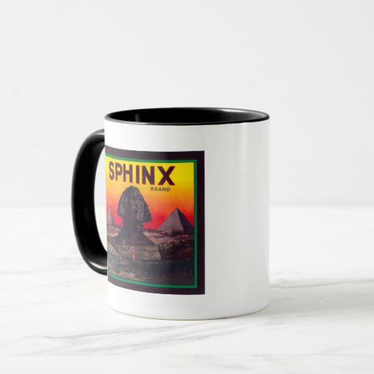 Sphinx Orange LabelLindsay, CA Tasse (Vorderseite Links)
