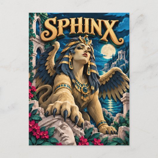 Sphinx, Paper Cut Monster Postkarte (Vorderseite)