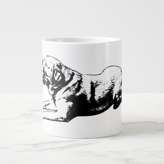 Sphinx Pause - Goldener Blick Jumbo-Tasse (Vorderseite)