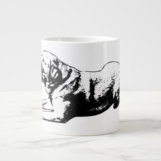 Sphinx Pause - Goldener Blick Jumbo-Tasse (Vorderseite)