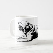 Sphinx Pause - Goldener Blick Kaffeetasse (Vorderseite Links)
