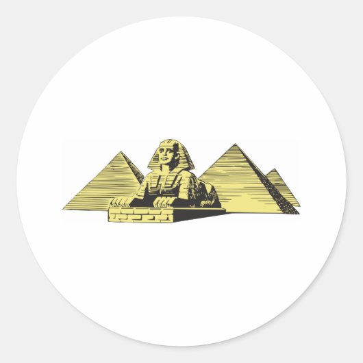 Sphinx Pyramid Ägypten Runder Aufkleber (Vorderseite)