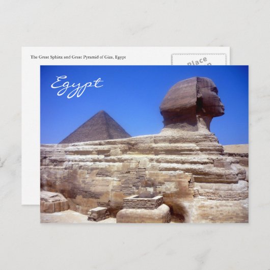 Sphinx-Pyramide Postkarte (Vorne/Hinten)