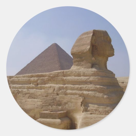 Sphinx Pyramide Runder Aufkleber (Vorderseite)