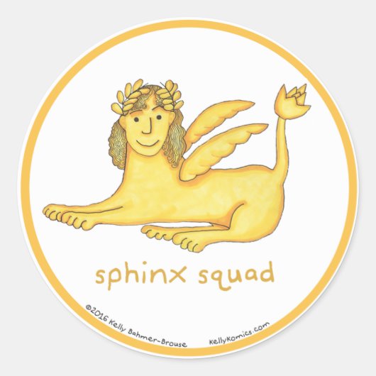 Sphinx Runde Aufkleber (Vorderseite)