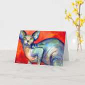 Sphinx sphynx Katze #6 Gemälde Karte (Gelbe Blume)