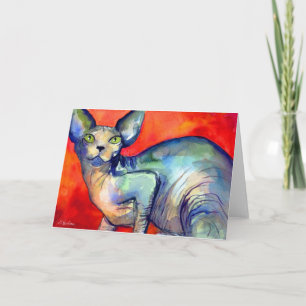 Sphinx sphynx Katze #6 Gemälde Karte