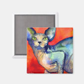 Sphinx sphynx Katze #6 Gemälde Magnet (Vorderseite/Rückseite)