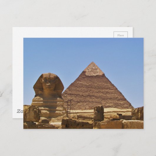 Sphinx und Pyramide Postkarte (Vorne/Hinten)