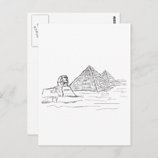 Sphinx und Pyramiden in Ägypten Postkarte (Vorne/Hinten)