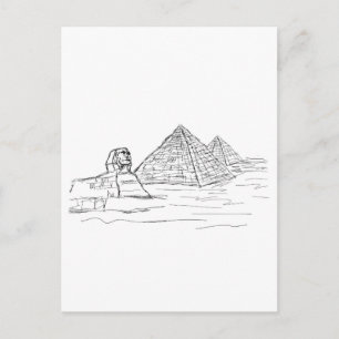 Sphinx und Pyramiden in Ägypten Postkarte
