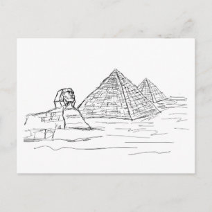 Sphinx und Pyramiden in Ägypten Postkarte