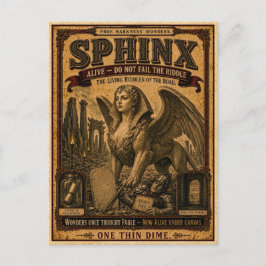 Sphinx, Vintage Zirkusmonster Postkarte