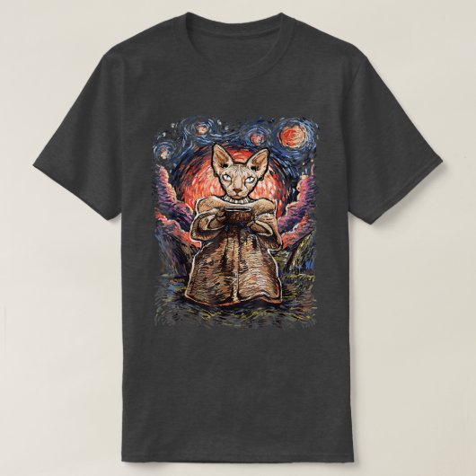 Sphyn Cats Starry Night Tshirt Geschenk für Frauen (Design vorne)