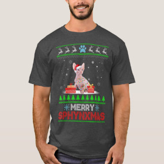 Sphyn Katzenliebhaber Weihnachten Hässlicher Xmas T-Shirt