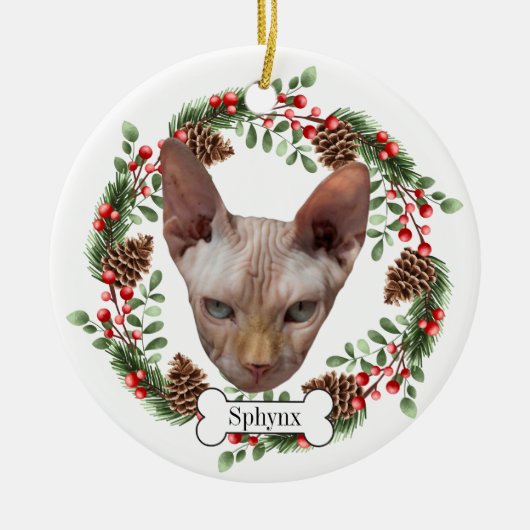 Sphynchkatze Keramik Ornament (Vorne)