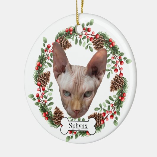 Sphynchkatze Keramik Ornament (Links)