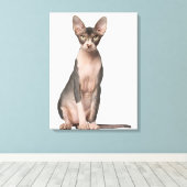 Sphynx (7 Monate alt), Sitzung Leinwanddruck (Insitu (Holzboden))