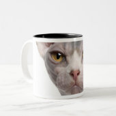 Sphynx (7 Monate alte) Zweifarbige Tasse (Vorderseite Links)