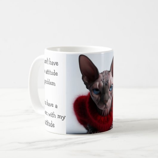 Sphynx Bad Attitude Kaffeetasse (Vorderseite Links)