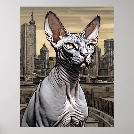 Sphynx Cat - Art Print Poster (Vorne)