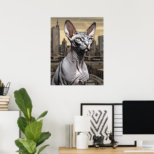 Sphynx Cat - Art Print Poster (Heimbüro)