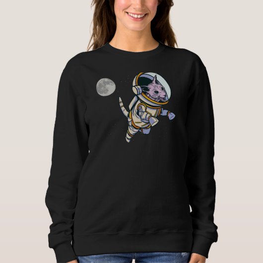 Sphynx Cat Astronaut Space Cat Spacial Stil Sweatshirt (Vorderseite)