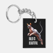 Sphynx Cat Bald ist schön Schlüsselanhänger (Vorderseite links)