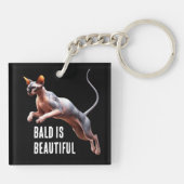 Sphynx Cat Bald ist schön Schlüsselanhänger (Rückseite)