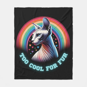 Sphynx Cat Blanket zu Cool für Fur Funny Rainbow Fleecedecke