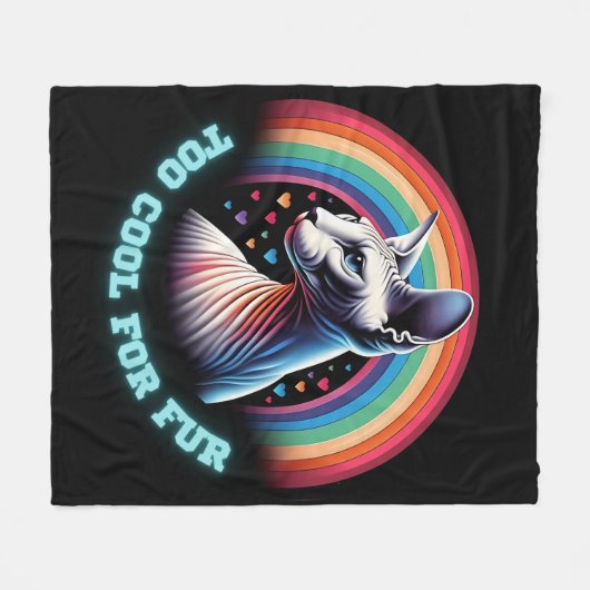 Sphynx Cat Blanket zu Cool für Fur Funny Rainbow Fleecedecke (Vorderseite (Horizontal))