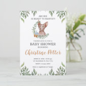 Sphynx Cat Boy Boho Greenery Baby Shower Einladung (Stehend Vorderseite)