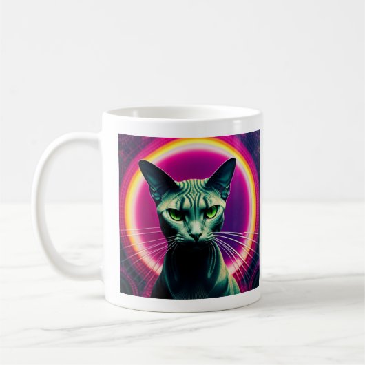 Sphynx Cat. bunt. Street Art Design Kaffeetasse (Links)
